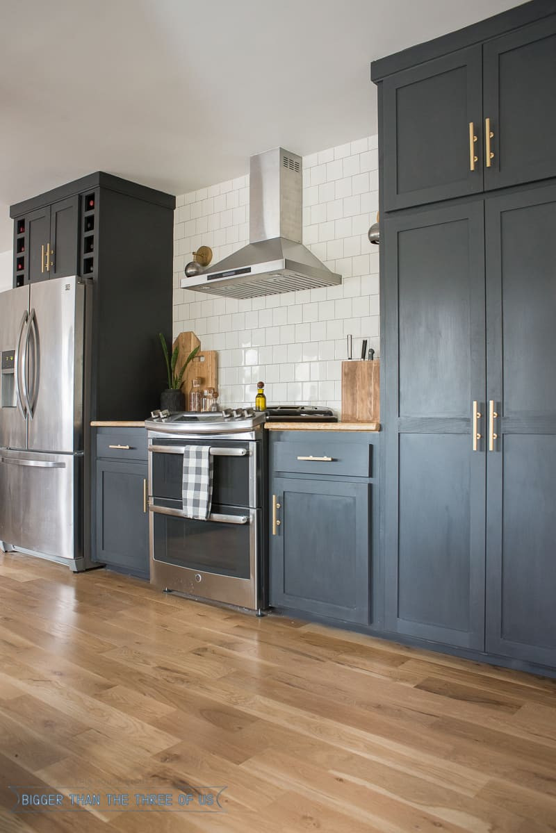 Best ideas about DIY Kitchen Cupboards
. Save or Pin Kitchen Reveal with Dark Cabinets and Open Shelving Now.