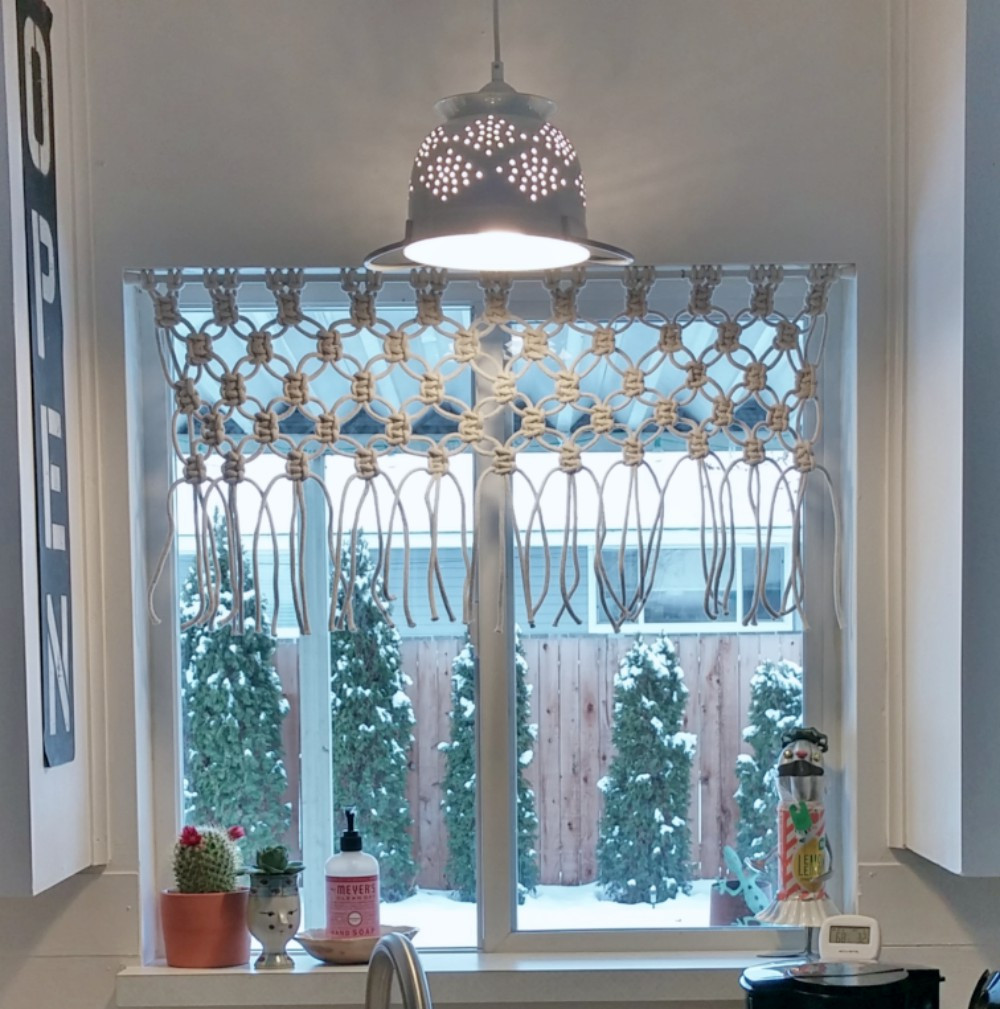 Best ideas about DIY Kitchen Curtains
. Save or Pin DIY Macrame Kitchen Curtain Little Vintage Cottage Now.