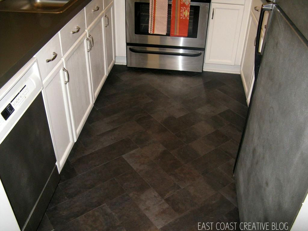 Best ideas about DIY Kitchen Floor
. Save or Pin DIY Herringbone "Tile" Floor Using Peel & Stick Vinyl Now.