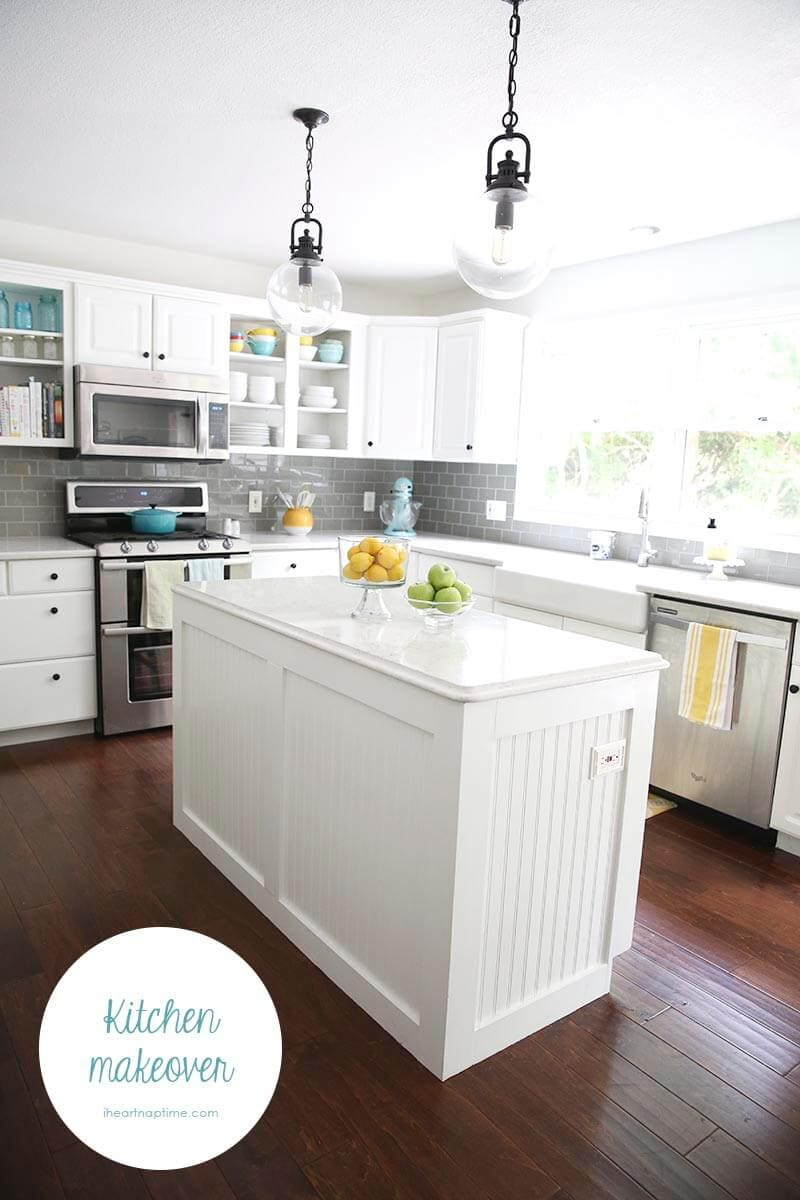 Best ideas about DIY Kitchen Makeovers
. Save or Pin White and grey kitchen makeover I Heart Nap Time Now.