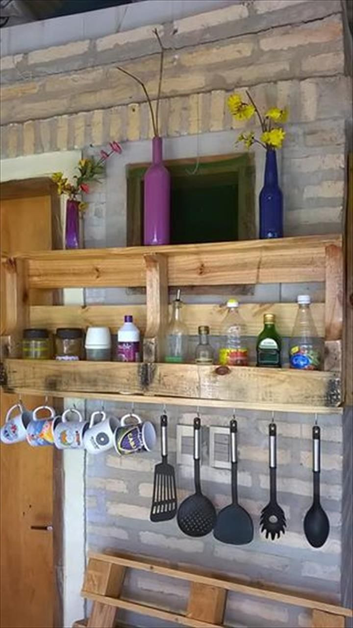 Best ideas about DIY Kitchen Shelf
. Save or Pin DIY Wall Mounted Pallet Kitchen Shelf Now.