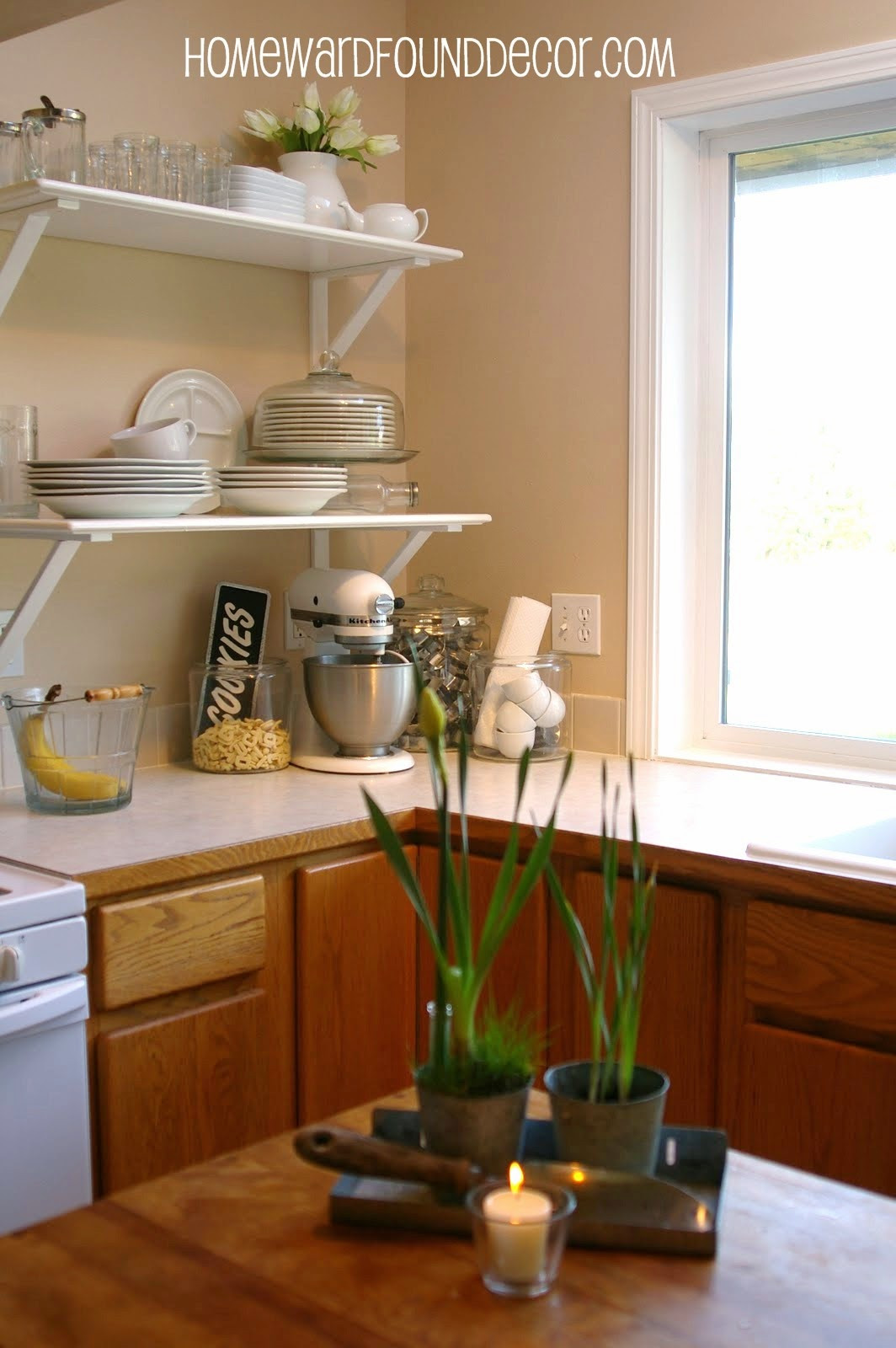 Best ideas about DIY Kitchen Shelf
. Save or Pin DIY Kitchen Cabinet to Shelf Makeover homewardFOUND decor Now.
