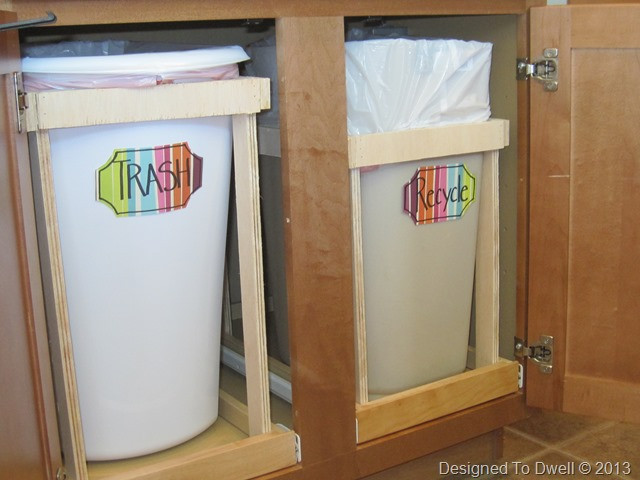 Best ideas about DIY Kitchen Trash Can
. Save or Pin Designed To Dwell DIY Pull Out Trash Cans & Food Prep Area Now.