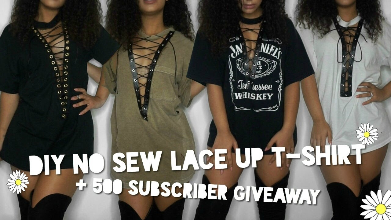 Best ideas about DIY Lace Up Shirt
. Save or Pin DIY No Sew Lace Up T Shirt GIVEAWAY CLOSED Now.