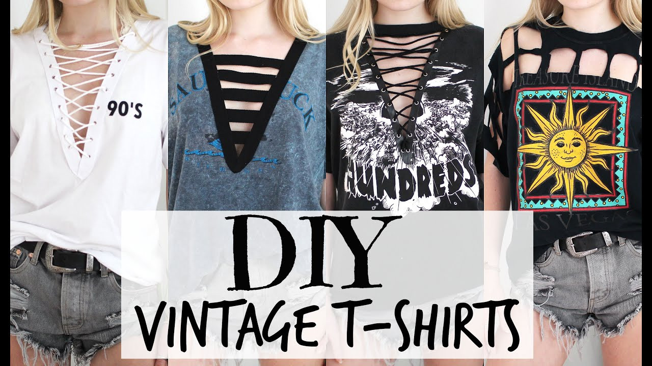 Best ideas about DIY Lace Up Shirt
. Save or Pin DIY Vintage T Shirts Lace Up Tee Now.