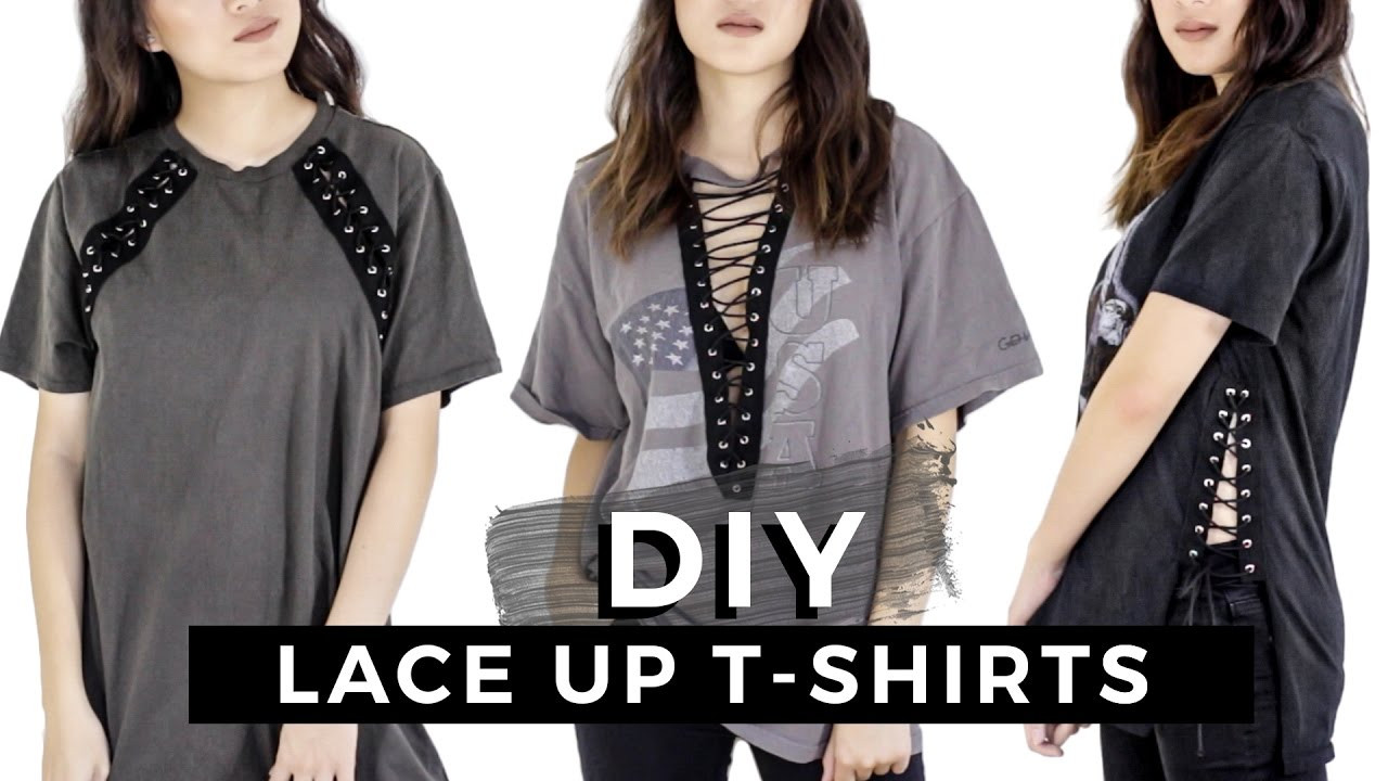 Best ideas about DIY Lace Up Shirt
. Save or Pin DIY Lace Up T Shirts Vintage Tees Now.