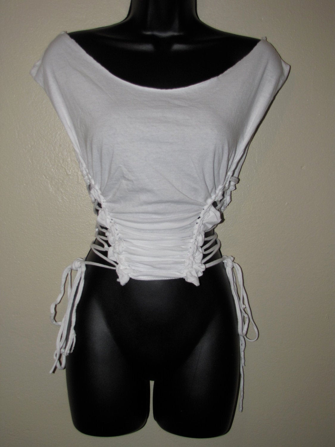 Best ideas about DIY Lace Up Shirt
. Save or Pin white cut out shredded DIY lace up t shirt Now.