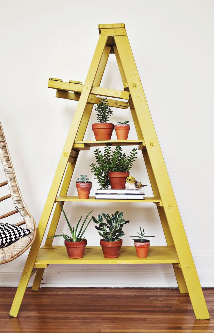 Best ideas about DIY Ladder Shelf
. Save or Pin Painted Ladder Shelves Vintage display Now.