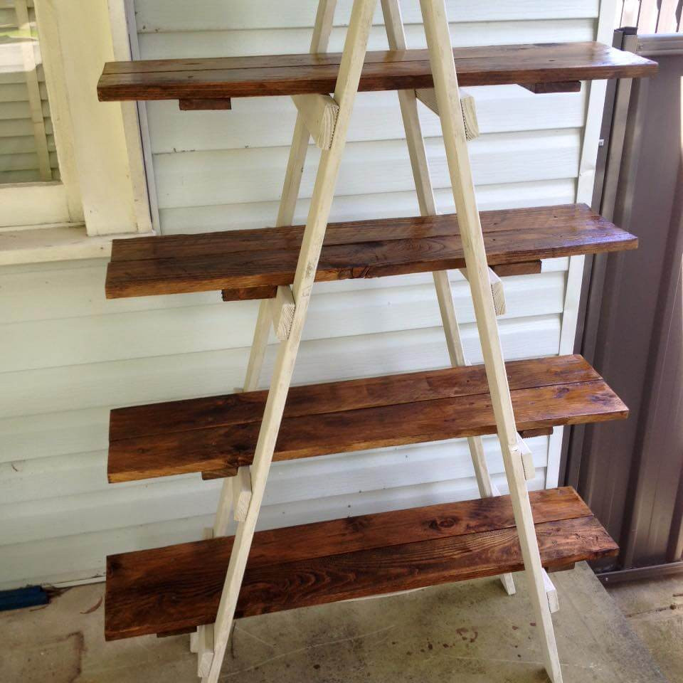 Best ideas about DIY Ladder Shelf
. Save or Pin DIY Pallet A Frame Ladder Shelf Now.