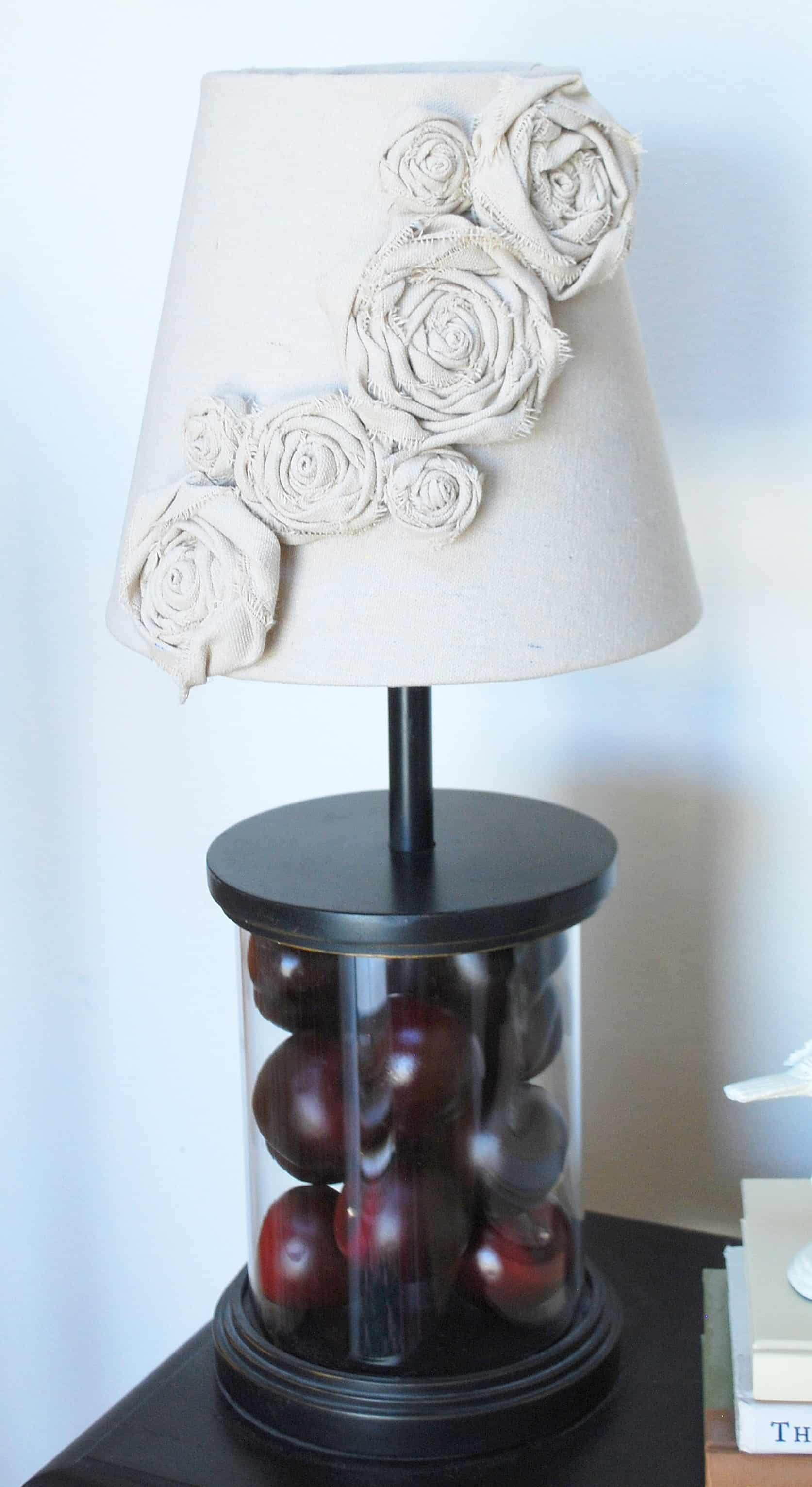 Best ideas about DIY Lamp Shade
. Save or Pin DIY Lampshade Redo Canvas Rosettes Now.