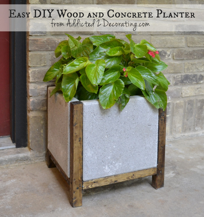 Best ideas about DIY Large Concrete Planters
. Save or Pin Easy DIY Wood and Concrete Planter Addicted 2 Decorating Now.