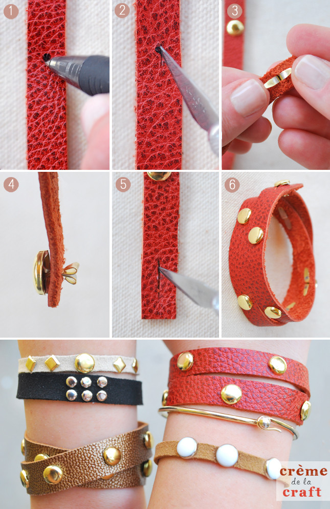 Best ideas about DIY Leather Bracelet
. Save or Pin DIY Leather Studded Wrap Bracelet Now.