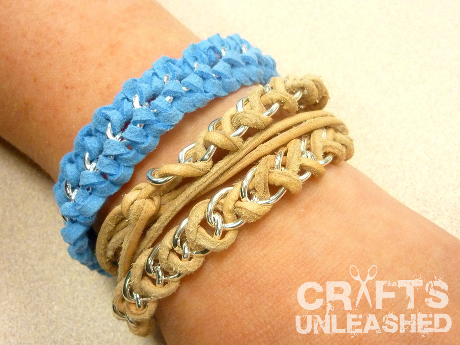 Best ideas about DIY Leather Bracelet
. Save or Pin Easy DIY Leather and Chain "Braid" Wrap Bracelet Now.