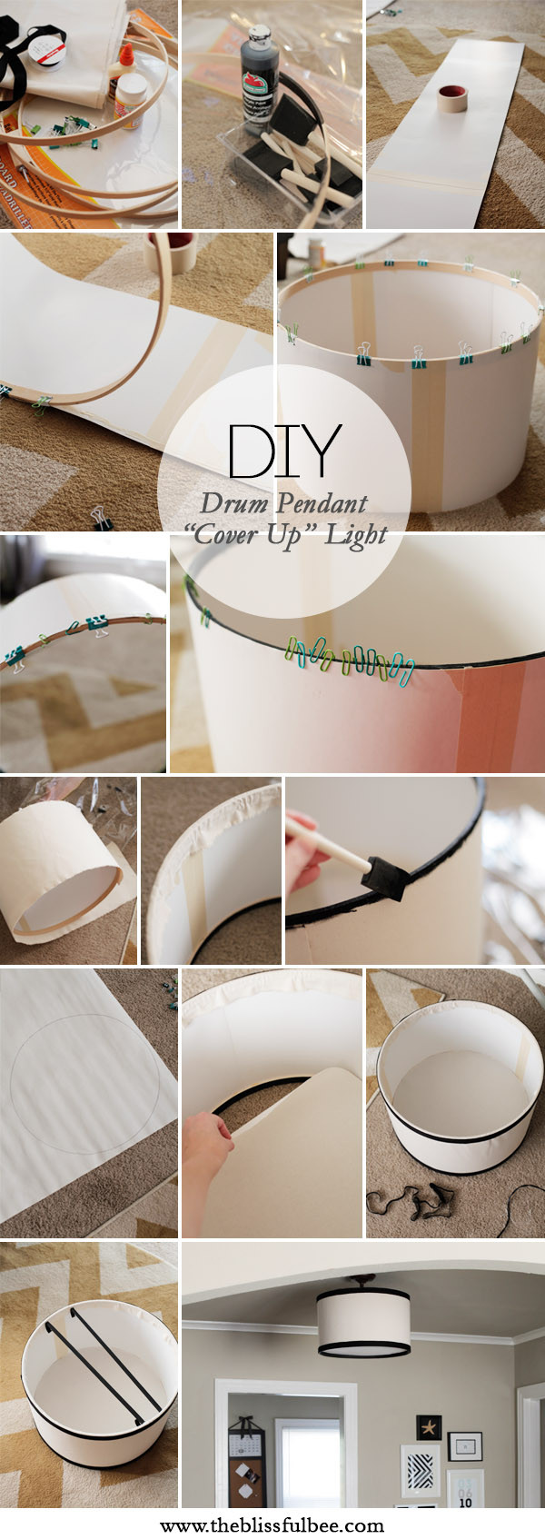 Best ideas about DIY Light Cover
. Save or Pin DIY Drum Pendant “Cover Up” Light – THE BLISSFUL BEE Now.