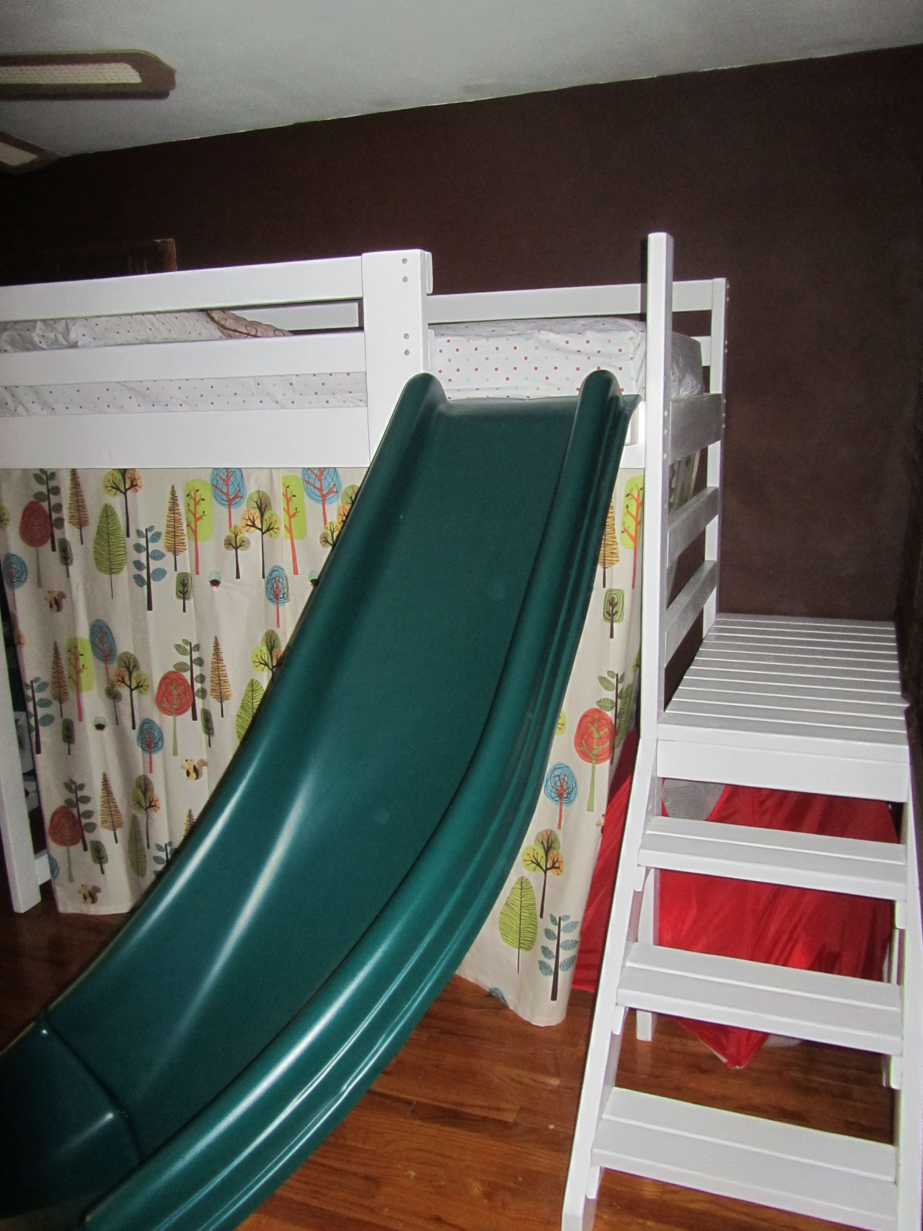 Best ideas about DIY Loft Bed With Slide
. Save or Pin kids bed ideas Camp Loft Bed with Stairs Slide and Fort Now.