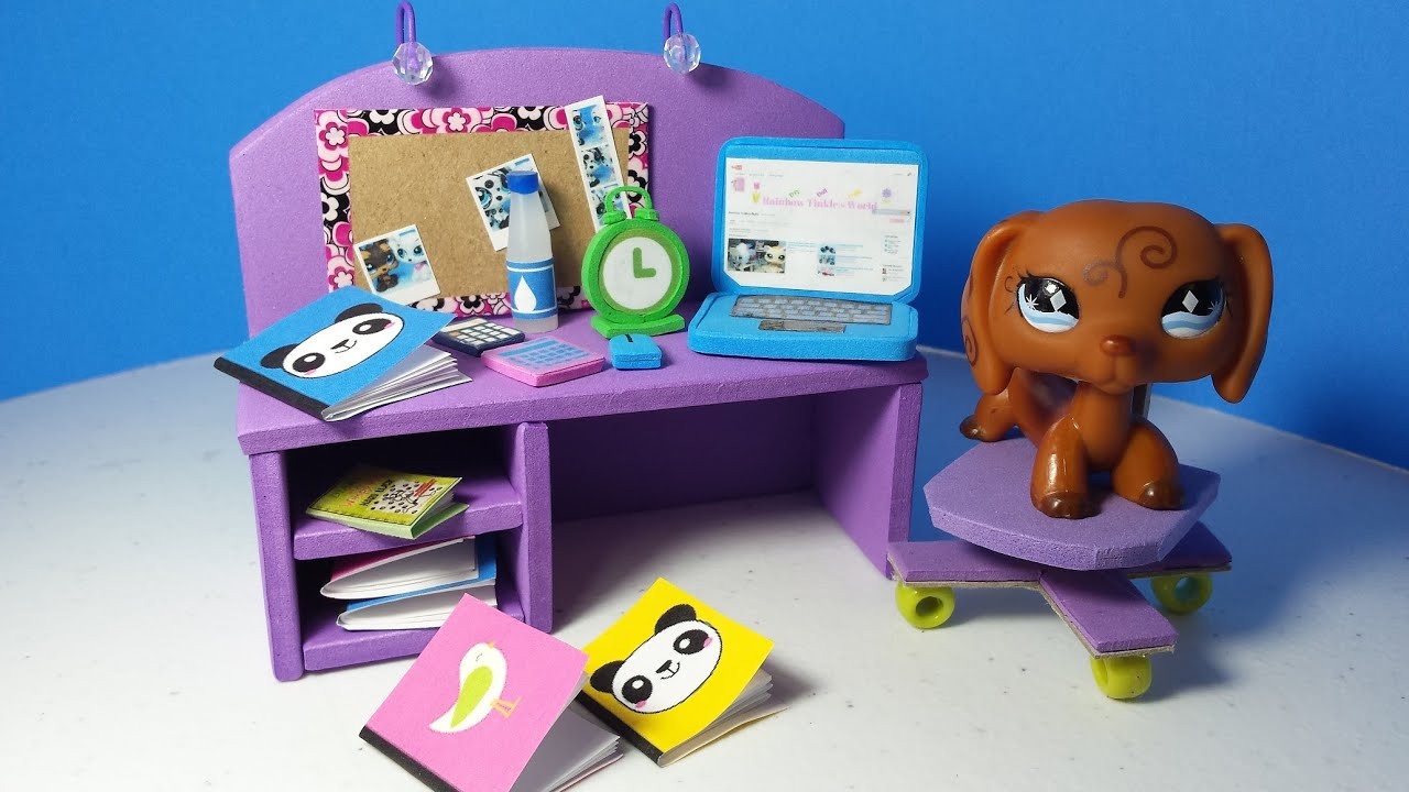 Best ideas about DIY Lps Accessories
. Save or Pin DIY LPS Doll puter Desk PLUS Accessories Alarm Clock Now.
