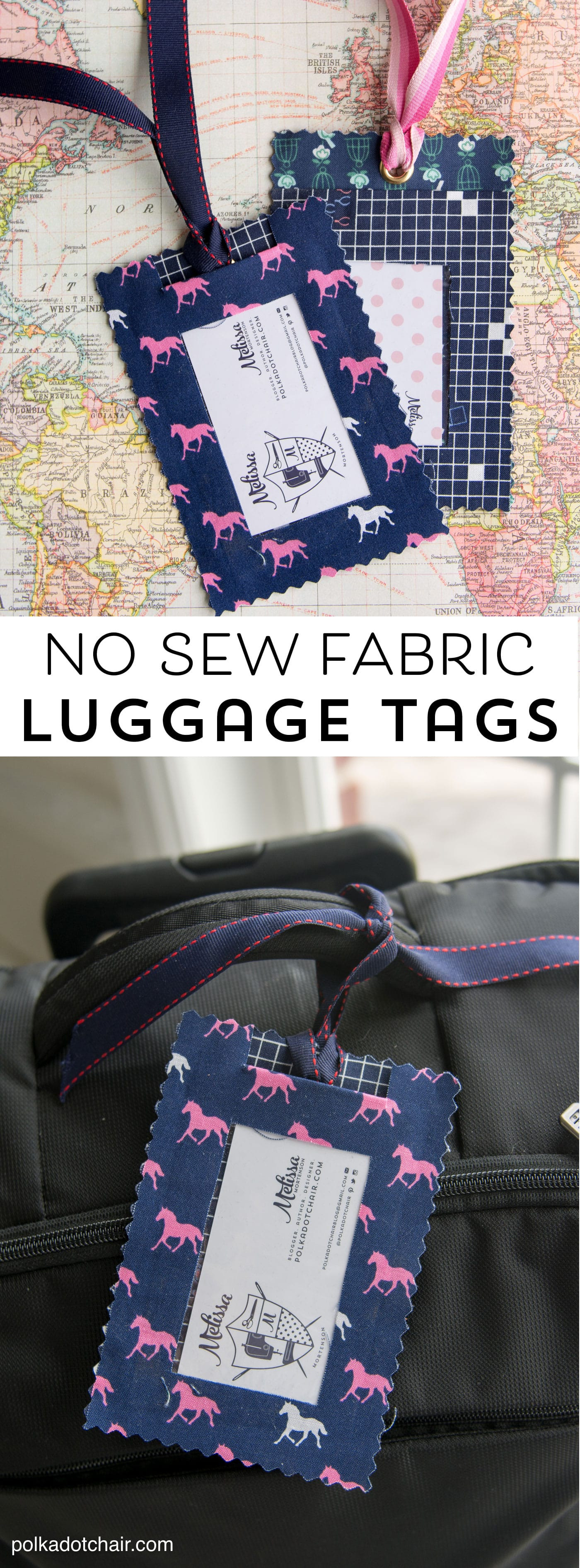 Best ideas about DIY Luggage Tags
. Save or Pin DIY Fabric Luggage Tags No Sew The Polka Dot Chair Now.