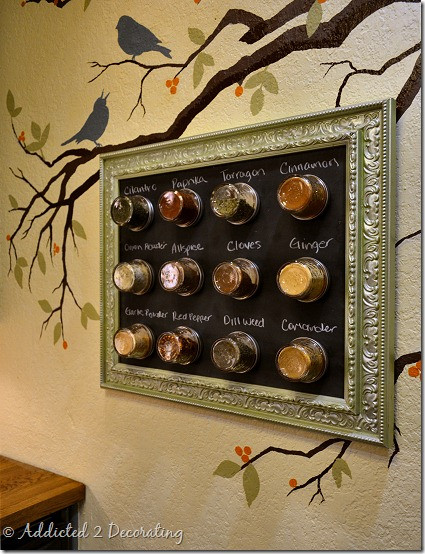 Best ideas about DIY Magnetic Spice Rack
. Save or Pin Space Saving Framed Magnetic Chalkboard Spice Rack To Hang Now.