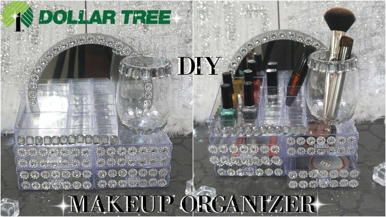 Best ideas about DIY Makeup Organizer Dollar Tree
. Save or Pin DOLLAR TREE DIY GLAM MIRROR MAKEUP ORGANIZER TUTORIAL Now.