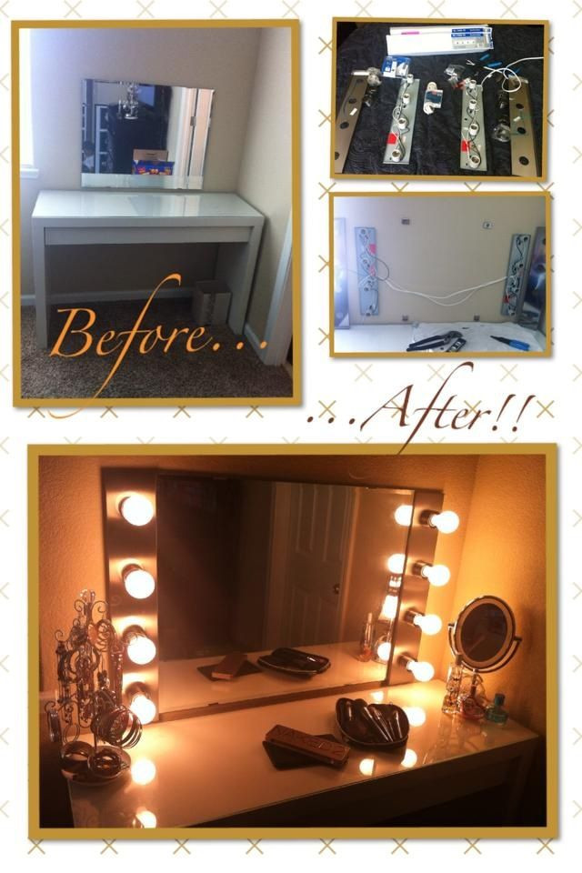 Best ideas about DIY Makeup Vanity With Lights
. Save or Pin DIY Hollywood makeup vanity light mirror with click remote Now.