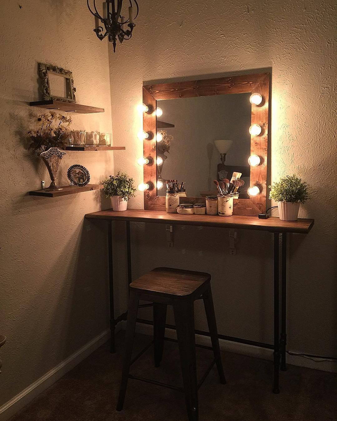 Best ideas about DIY Makeup Vanity With Lights
. Save or Pin Cute easy simple DIY wood rustic vanity mirror with Now.