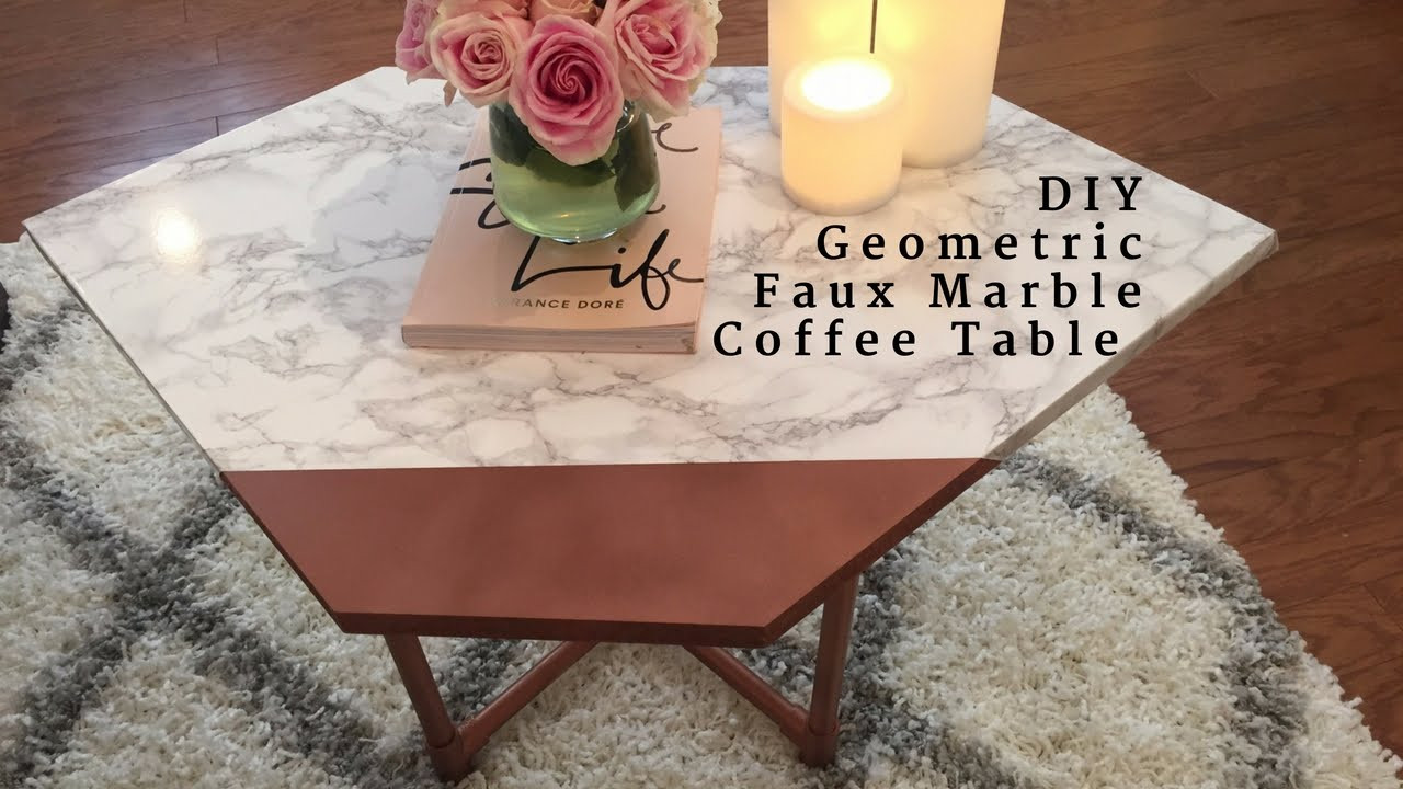 Best ideas about DIY Marble Coffee Table
. Save or Pin DIY Geometric & Faux Marble Coffee Table Now.