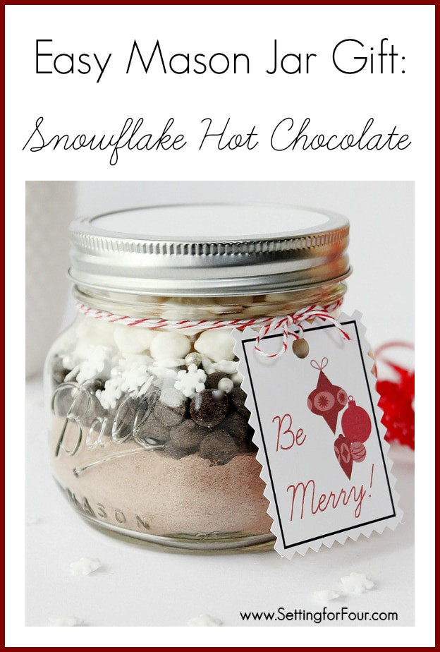 Best ideas about DIY Mason Jar Christmas Gifts
. Save or Pin DIY Mason Jar Gift Snowflake Hot Chocolate Setting for Four Now.