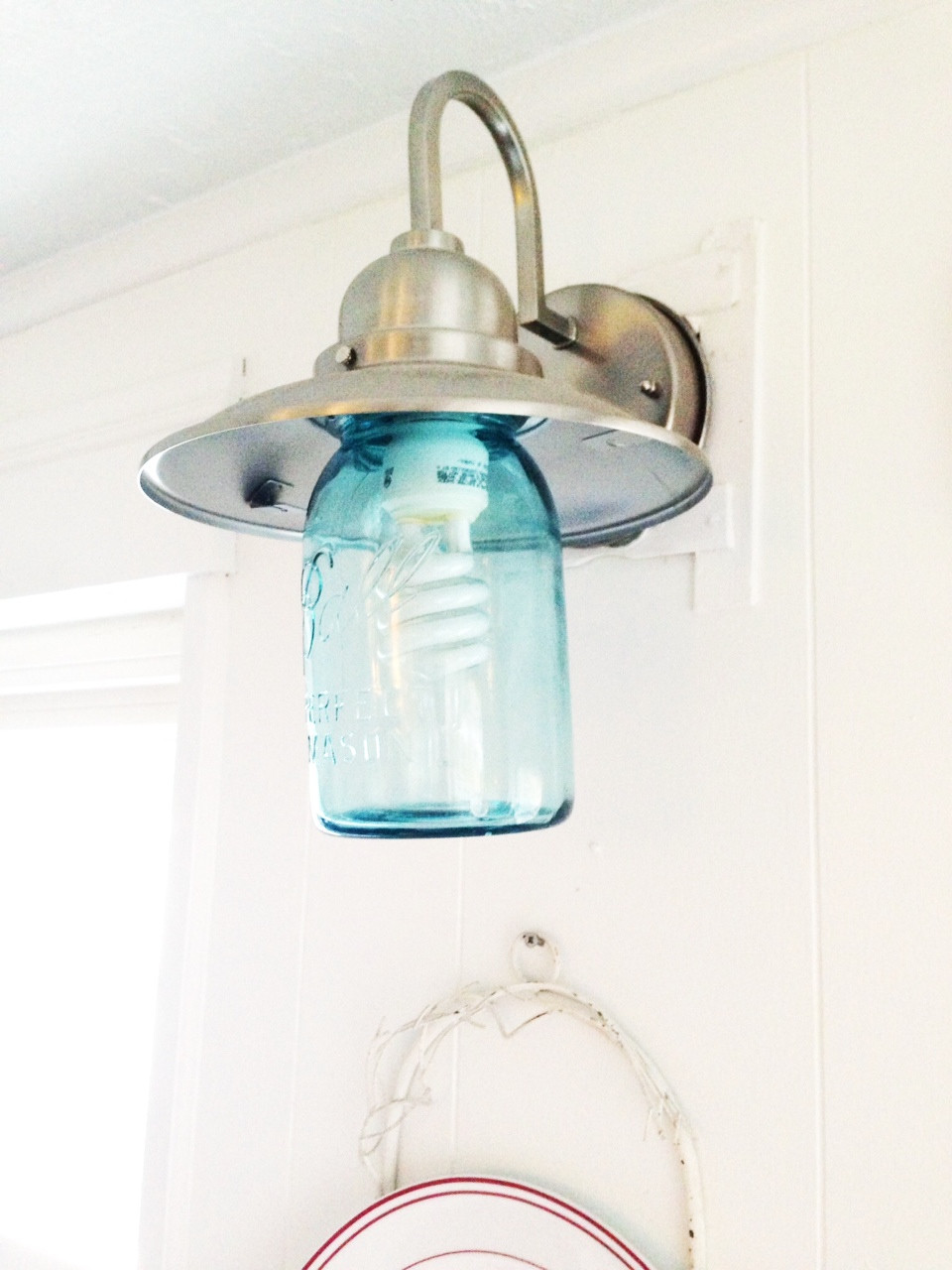 Best ideas about DIY Mason Jar Lights
. Save or Pin DIY blue mason jar light fixture Now.