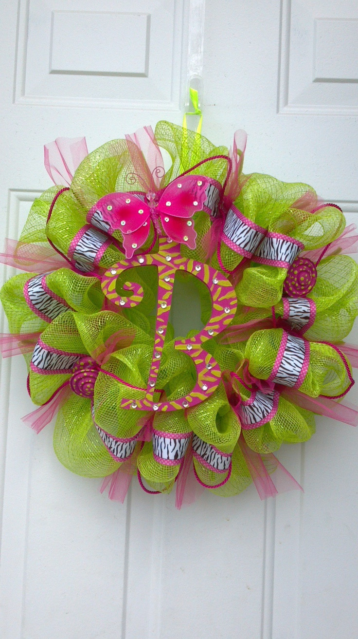 Best ideas about DIY Mesh Wreath
. Save or Pin DIY deco mesh wreath "B" by Tonia crafts etc Now.