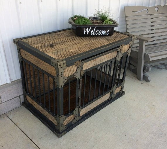 Best ideas about DIY Metal Dog Crate
. Save or Pin Rustic Industrial Dog Kennel Dog Crate Riveted Steel Dog Now.