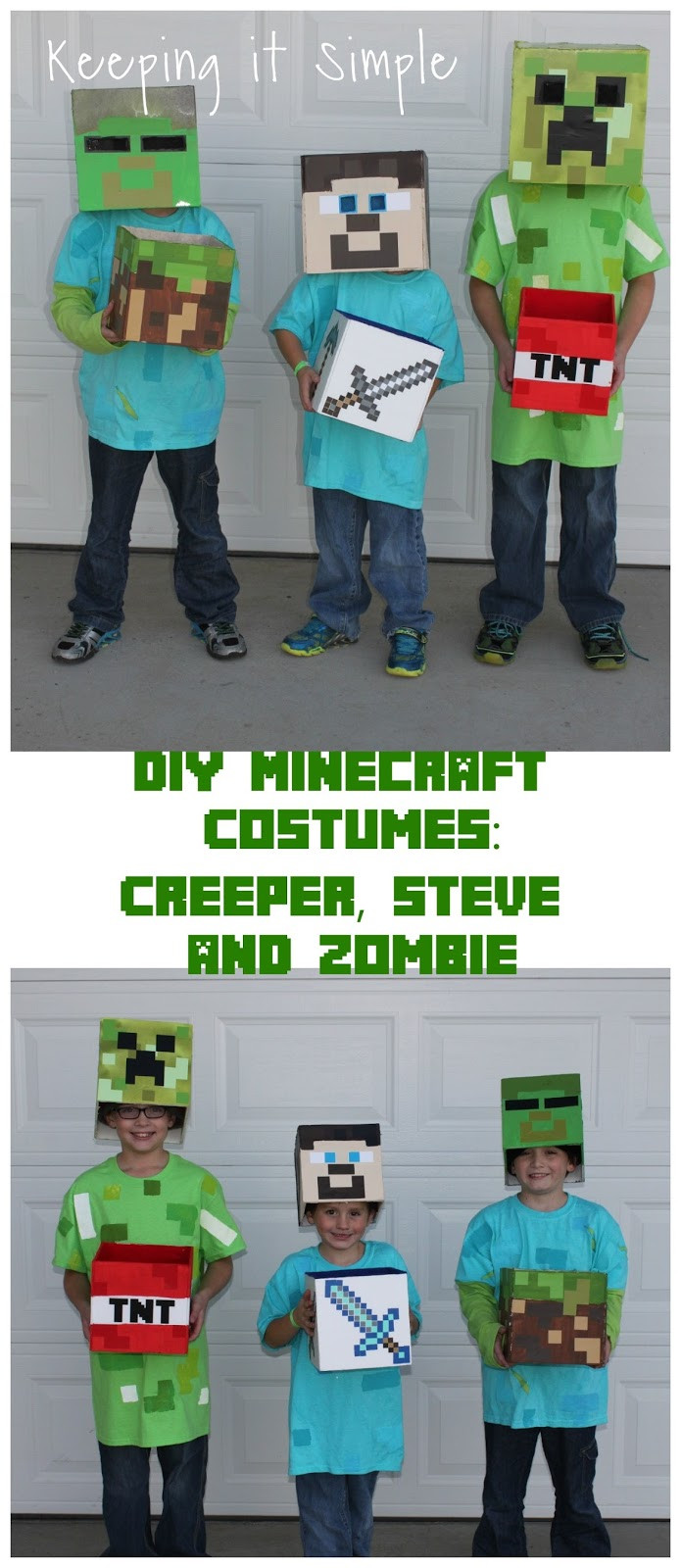 Best ideas about DIY Minecraft Costume
. Save or Pin DIY Minecraft Costumes Creeper Steve and Zombie Costume Now.