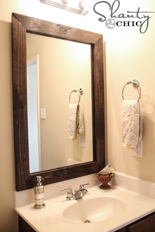 Best ideas about DIY Mirror Frame
. Save or Pin Cheap and Easy Way to Update a Bathroom Shanty 2 Chic Now.