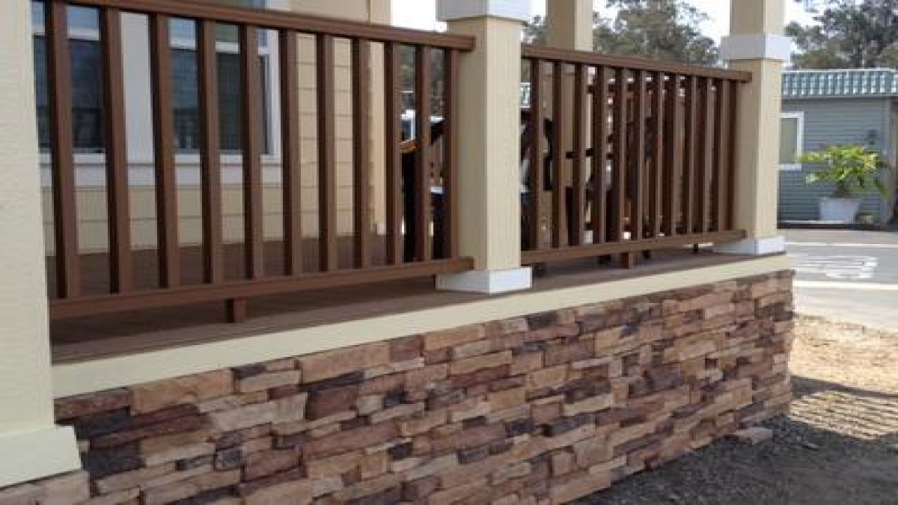 Best ideas about DIY Mobile Home Skirting
. Save or Pin Front deck designs mobile home skirting stone look diy Now.