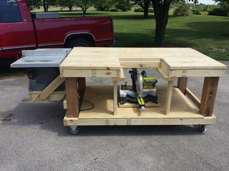 Best ideas about DIY Mobile Workbench
. Save or Pin Mobile Workbench Table Saw and Miter Saw is moveable by Now.
