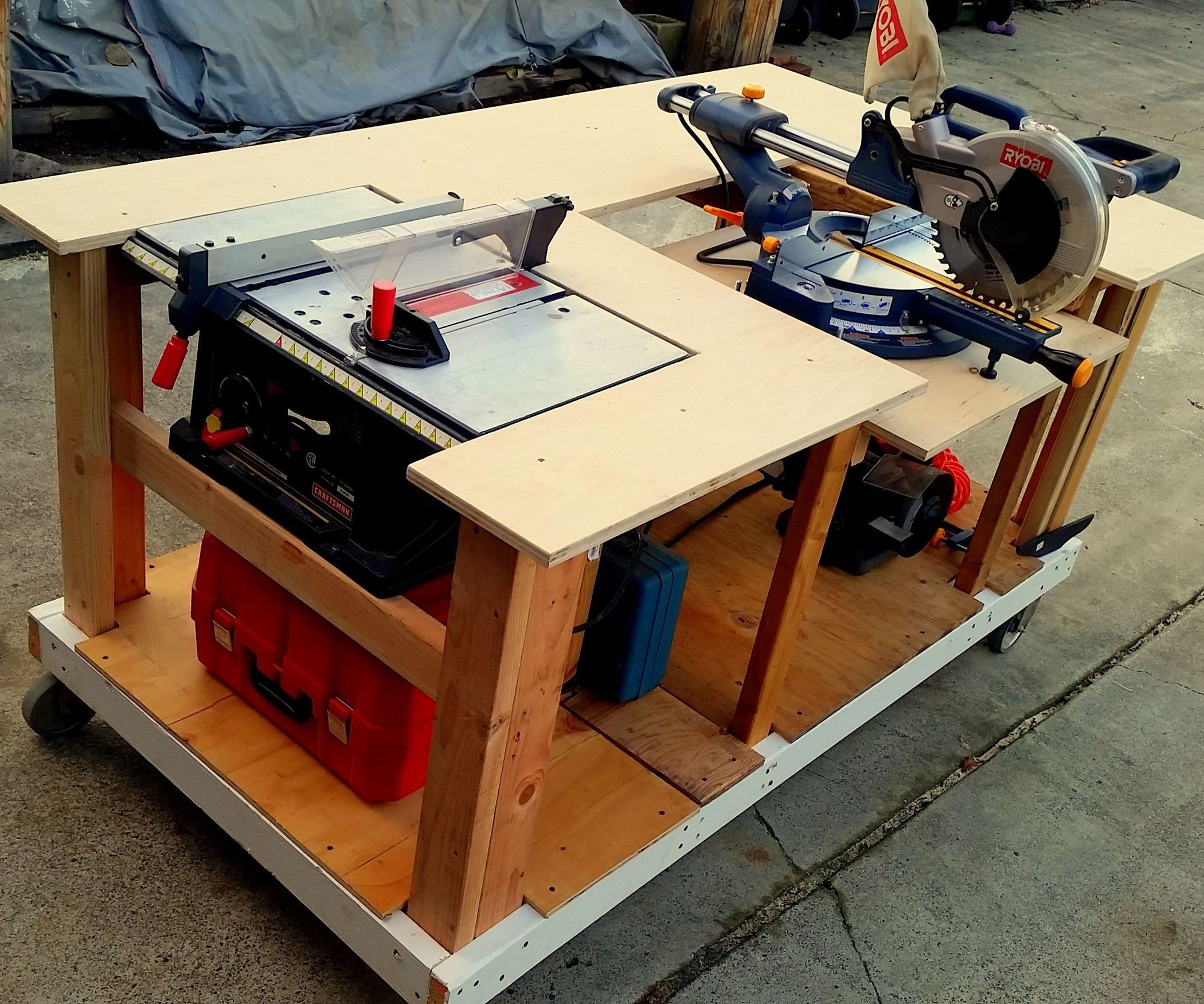 Best ideas about DIY Mobile Workbench
. Save or Pin Mobile Workbench With Built in Table & Miter Saws 8 Steps Now.