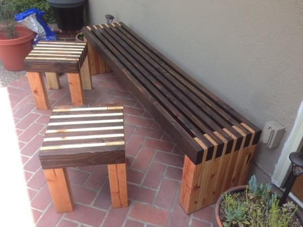 Best ideas about DIY Modern Bench
. Save or Pin Modern Slat Bench and side tables DIY Now.