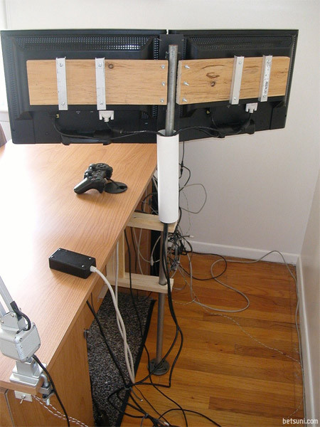 Best ideas about DIY Monitor Mount
. Save or Pin DIY Dual Monitor Stand The Awesomer Now.