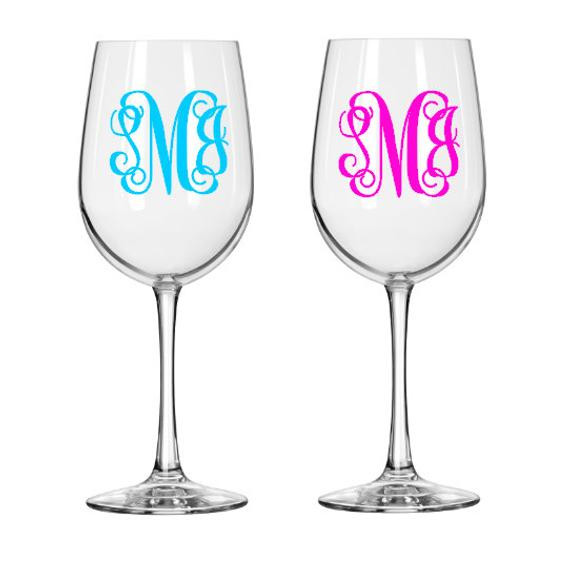 Best ideas about DIY Monogram Wine Glass
. Save or Pin Two 2 DIY Monogram Decal for your Wine by MadisonOliviaDesigns Now.
