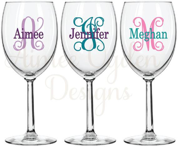 Best ideas about DIY Monogram Wine Glass
. Save or Pin DIY Wine Glass Monogram Decal Personalized Name & Initial Now.