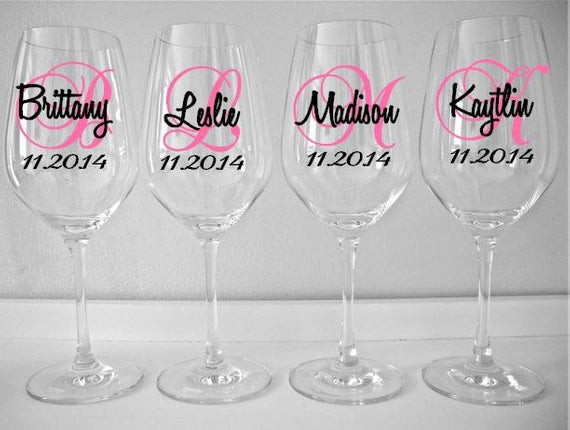 Best ideas about DIY Monogram Wine Glass
. Save or Pin Personalized Wine Glass Decal Monogram With Name And Date Now.