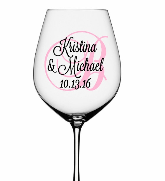 Best ideas about DIY Monogram Wine Glass
. Save or Pin SINGLE DIY Wine Glass Decal Monogram With Name And Date Now.