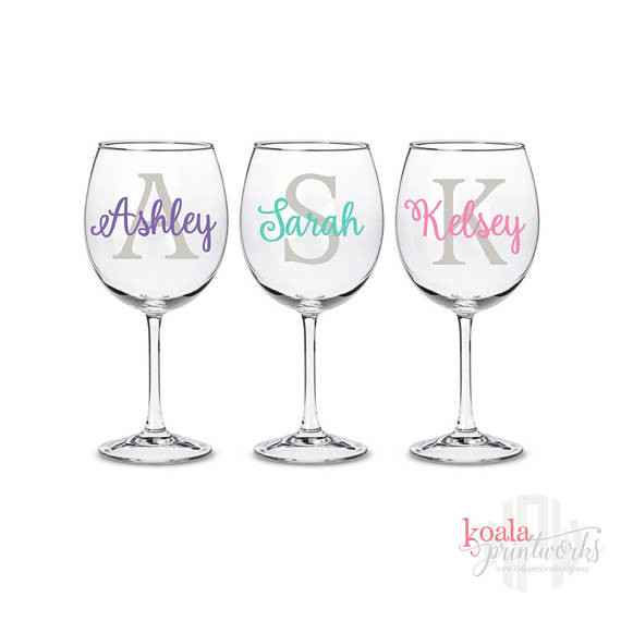 Best ideas about DIY Monogram Wine Glass
. Save or Pin DIY Personalized Wine Glass Decal Name Vinyl Decal Now.