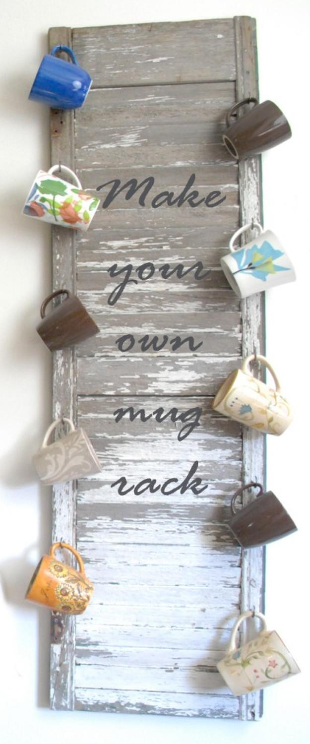 Best ideas about DIY Mug Rack
. Save or Pin Coffee Mug Storage Ideas DIY Projects Craft Ideas & How To Now.