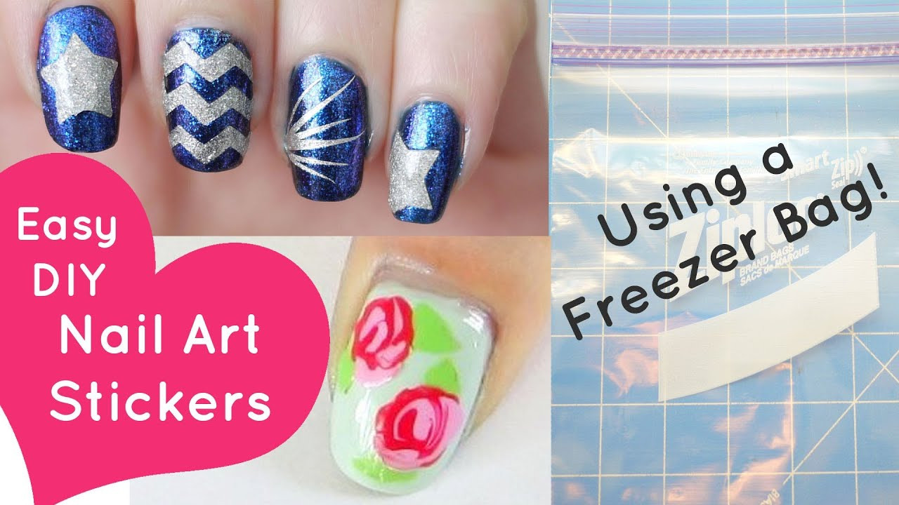 Best ideas about DIY Nail Decals
. Save or Pin Easy DIY Nail Art Stickers Using a Freezer Bag Now.
