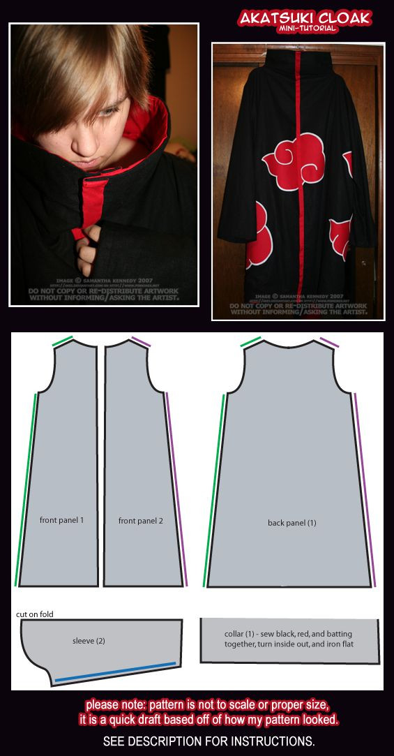 Best ideas about DIY Naruto Costume
. Save or Pin Akatsuki Cloak Mini Tutorial by skeiviantart on Now.