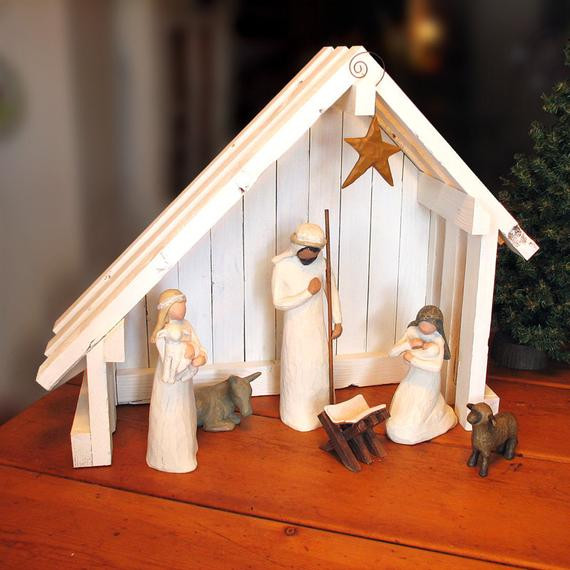 Best ideas about DIY Nativity Stable
. Save or Pin Nativity Creche Stable with Slant Roof for Willow Tree Now.