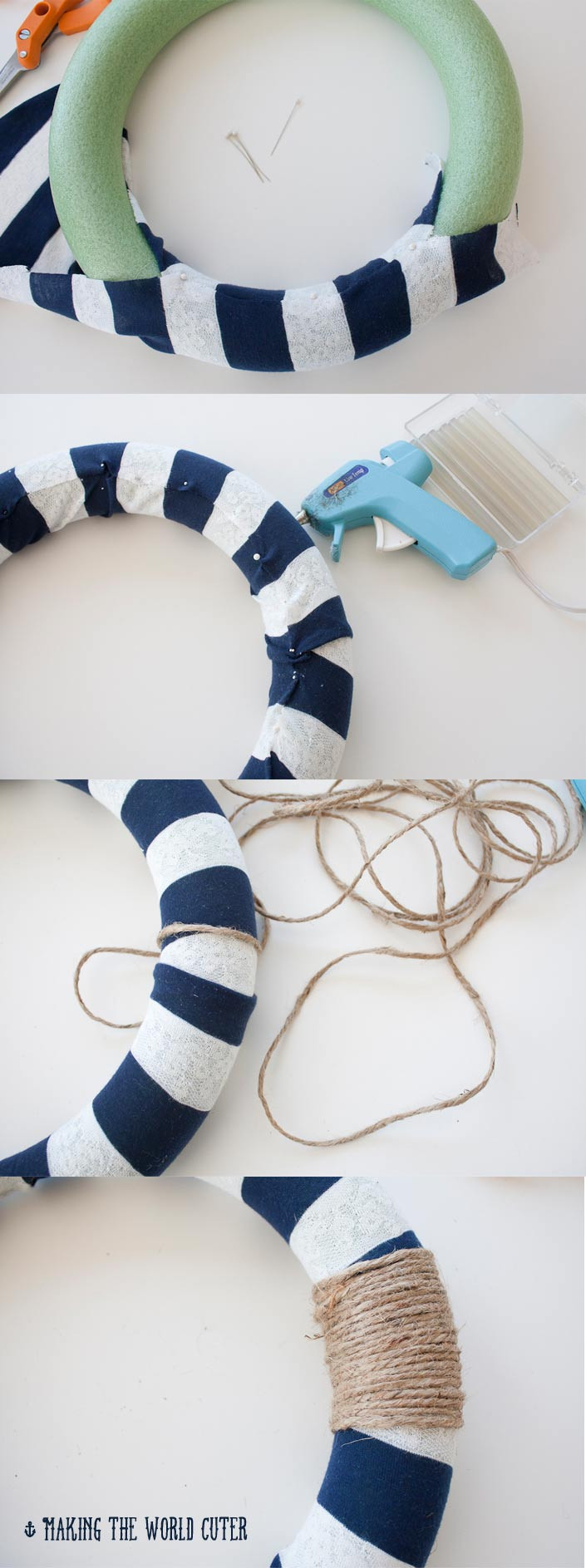Best ideas about DIY Nautical Decorations
. Save or Pin Nautical Decor How to Make This Navy and White Wreath Now.