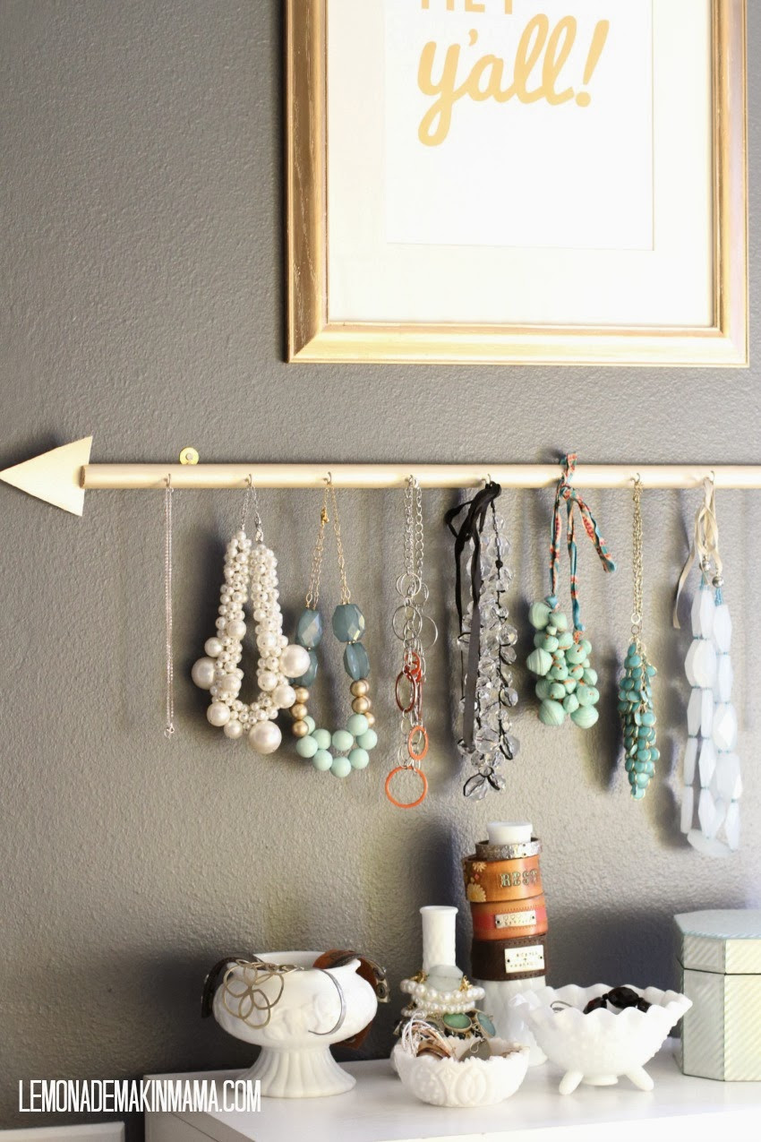 Best ideas about DIY Necklace Holder
. Save or Pin Lemonade Makin Mama The arrow jewelry holder DIY Now.