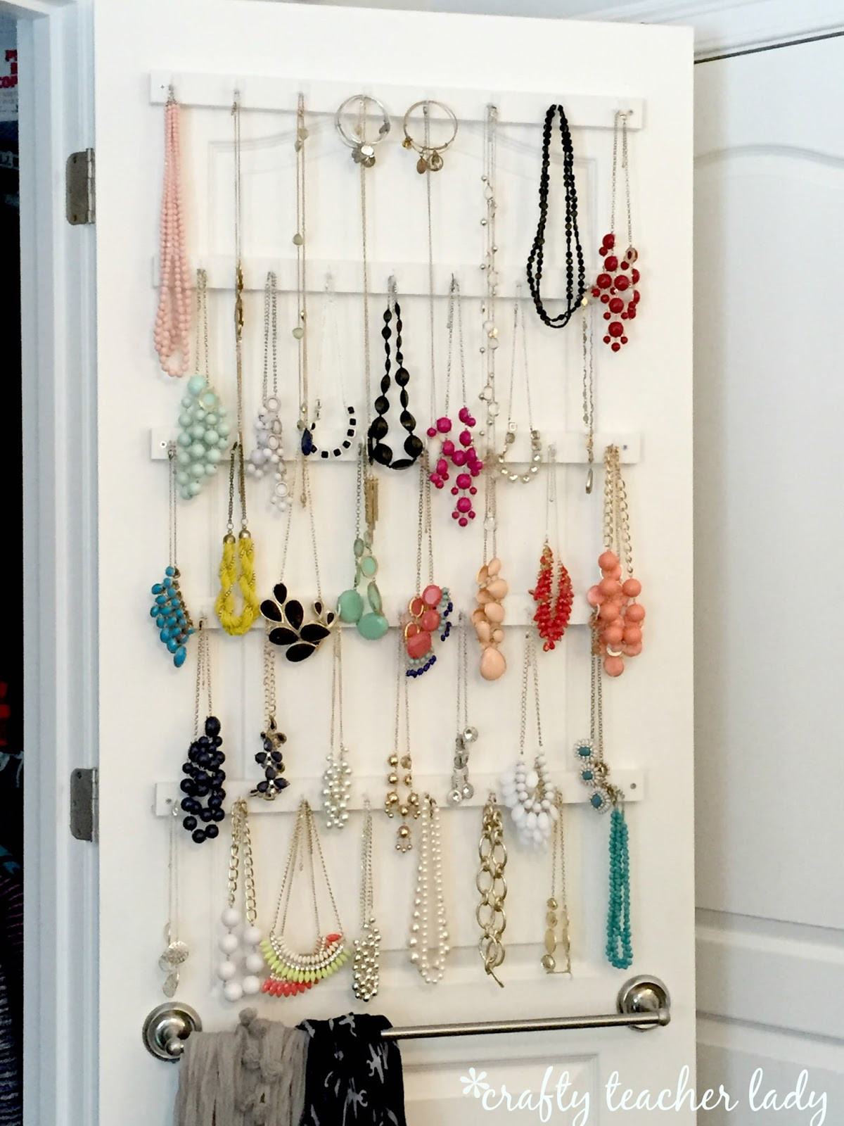 Best ideas about DIY Necklace Organizer
. Save or Pin Crafty Teacher Lady DIY Closet Jewelry Organizer Now.