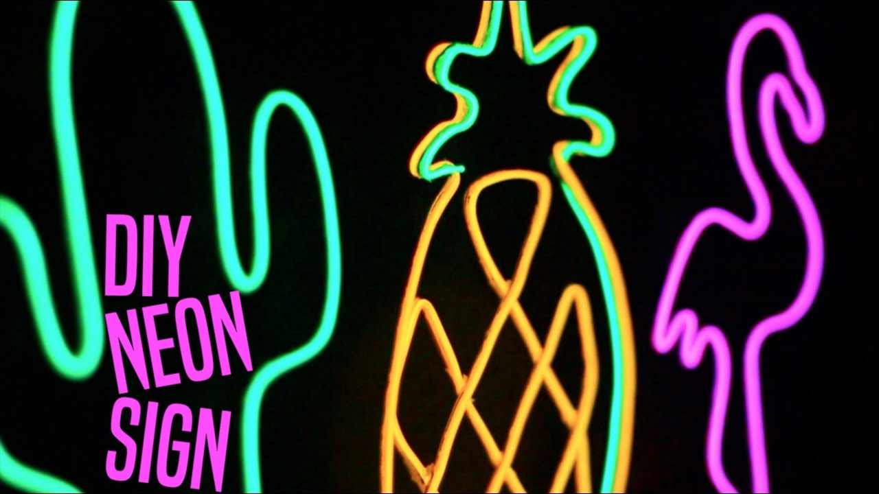 Best ideas about DIY Neon Sign
. Save or Pin DIY NEON SIGN DECOR PINEAPPLE CACTUS & FLAMINGO Now.